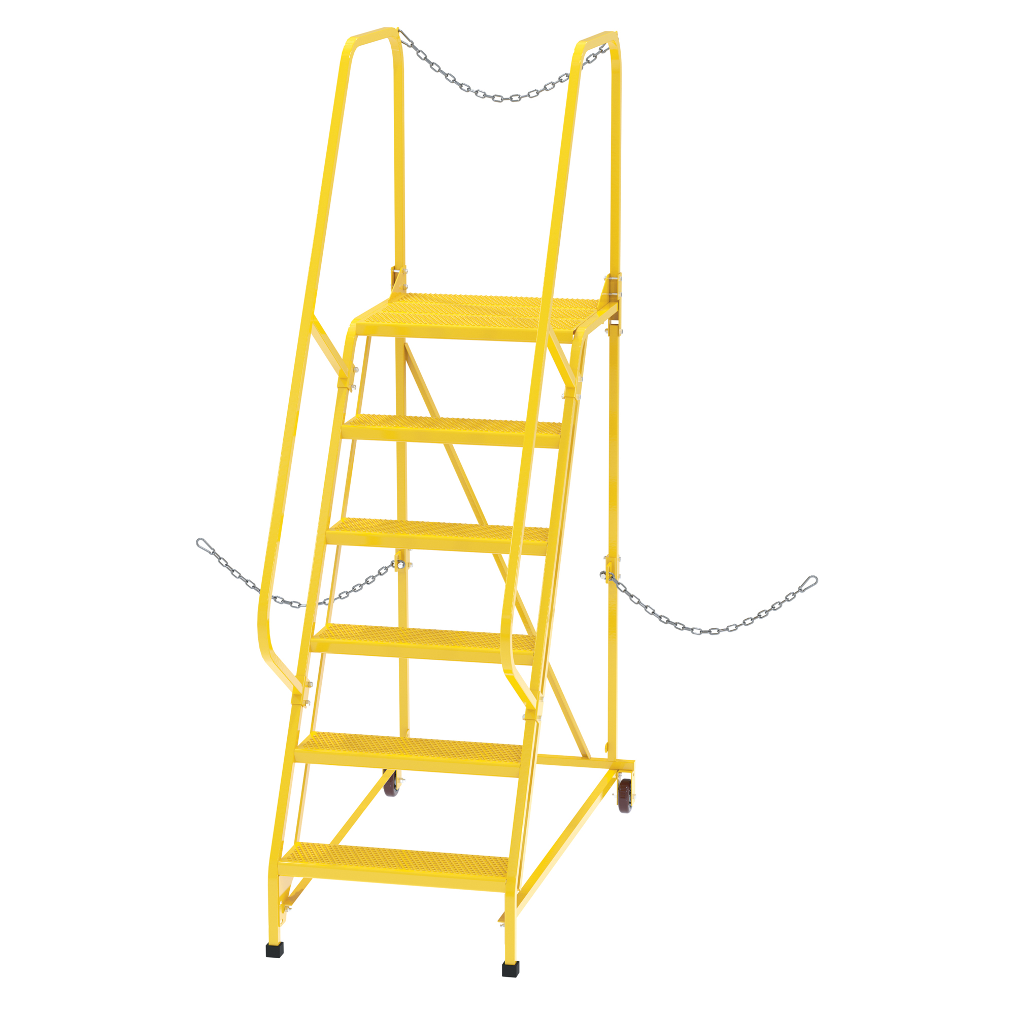 Vestil Steel Semi-Trailer Access Ladder 58 Degree 6 Perforated 24 In. Step Width 350 Lb. Capacity Yellow
